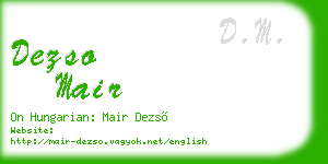 dezso mair business card